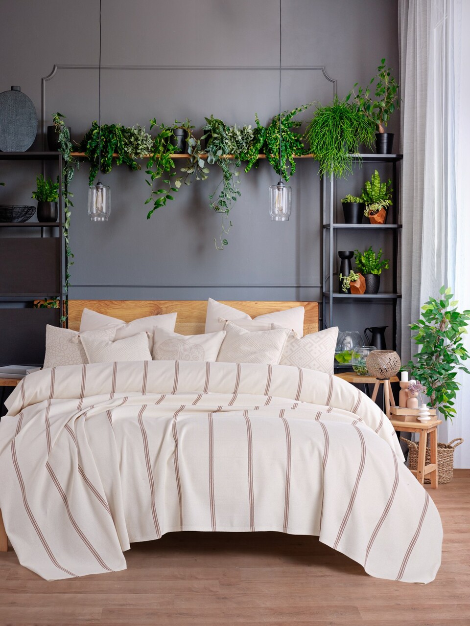 Cuvertura matlasata dubla, L'essentiel Maison, Braga, Camel - imagine 4